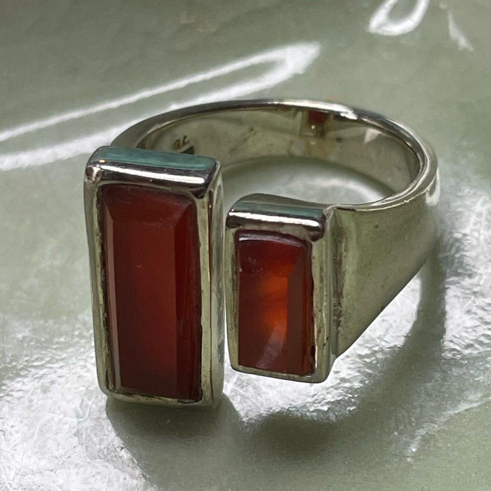 Sterling Silver and Carnelian Designer Ring